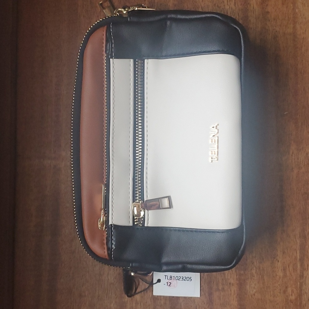 Women's Crossbody Bag - Black, White, and Brown